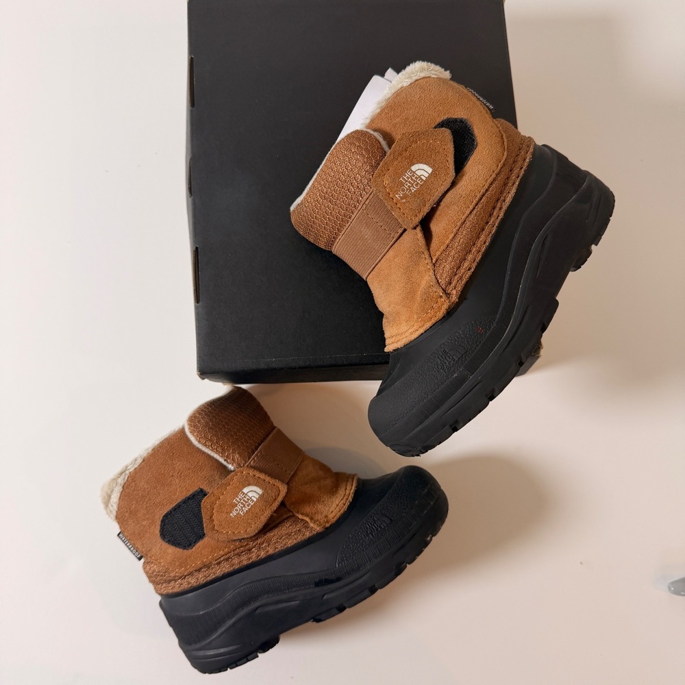 The North Face Toddler Alpenglow Brown Waterproof Winter Snow Boots Size 9 US